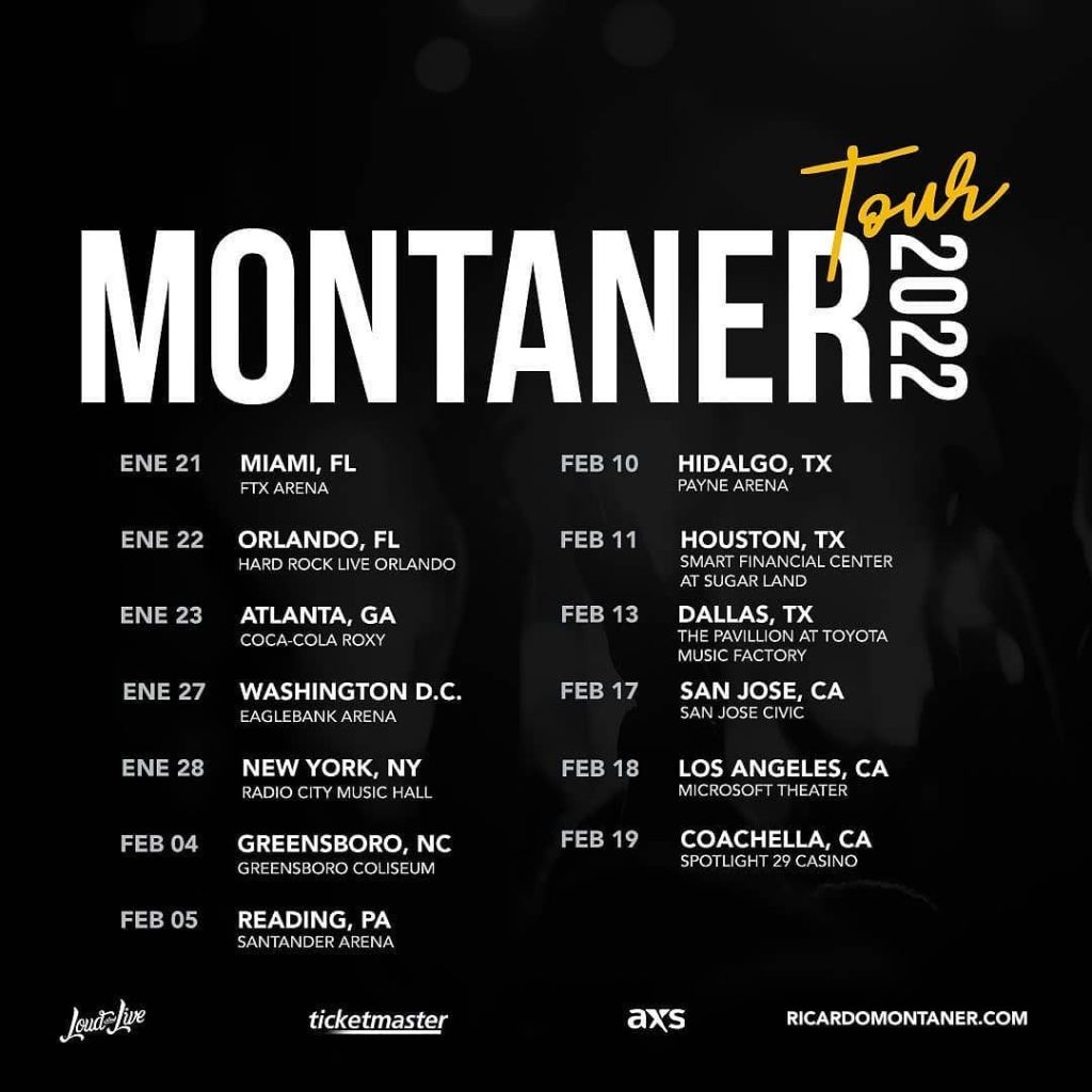Conciertos en Miami 2022 Ricardo Montaner presenta “MONTANER Tour 2022