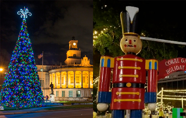 Evento de encendido del Árbol de Navidad e inauguración de Holiday Park en  Coral Gables 